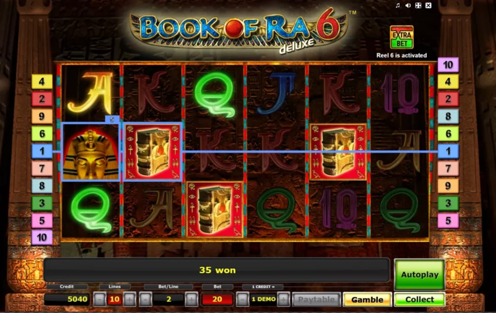Book of Ra 6 Deluxe: három szórt könyv