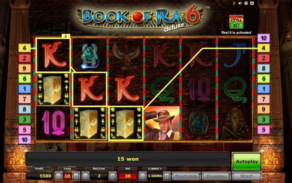 Book of Ra 6 Deluxe: második bónusz indítása