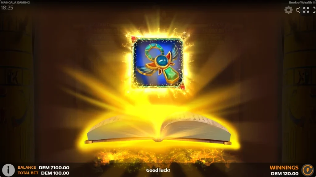 Book of Wealth III: bónusz kiterjedő ankh szimbólum