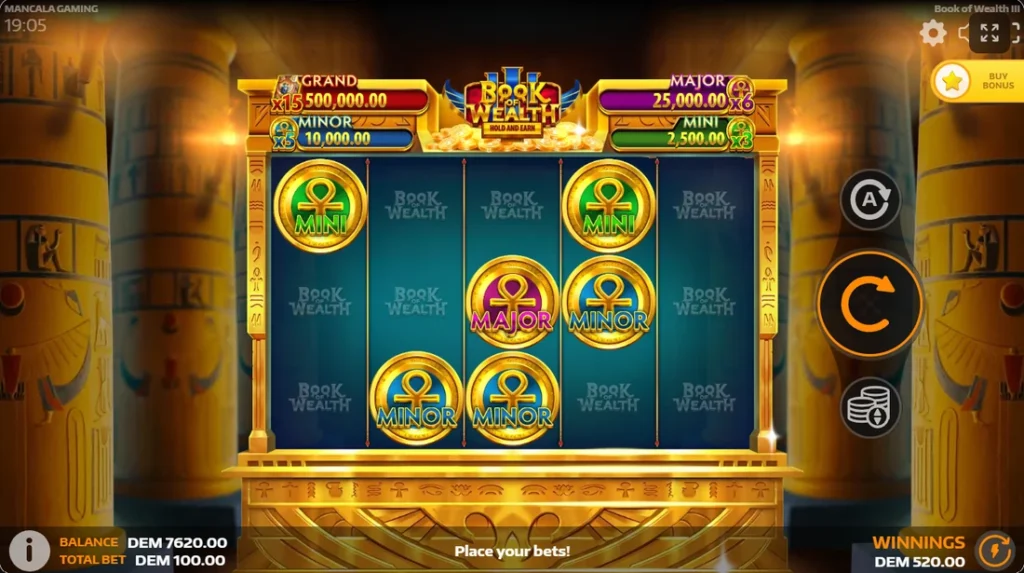 Book of Wealth III: hold and earn bónusz eredménye