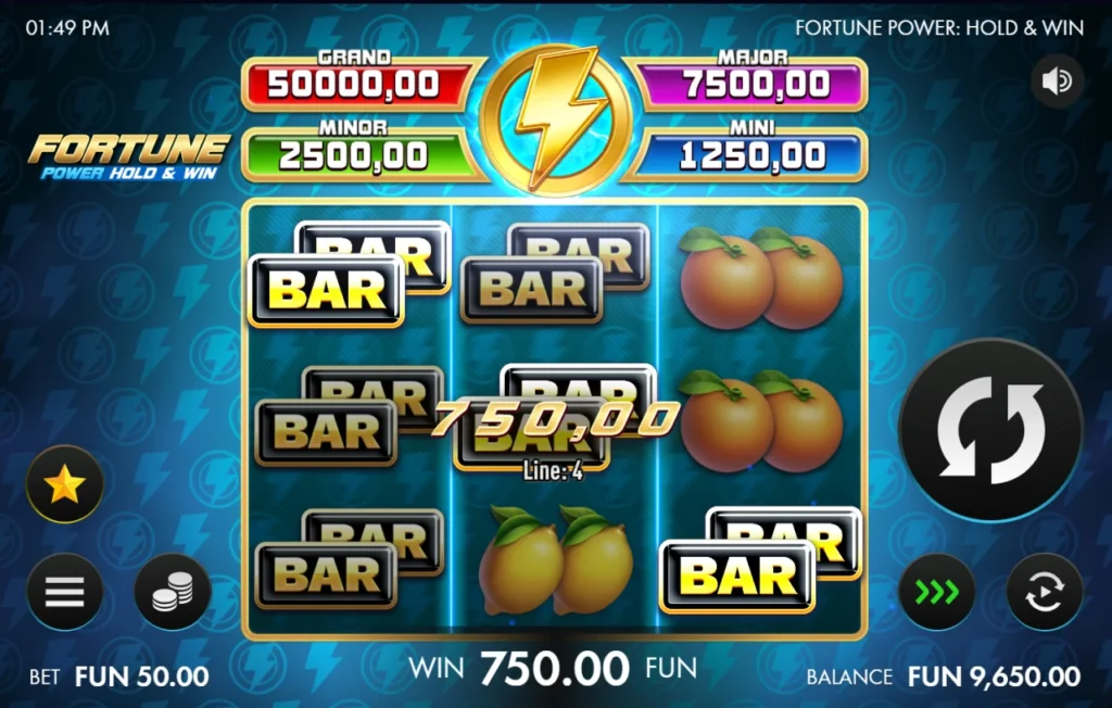 Fortune Power BAR vonalnyeremény harminckilencedik kör