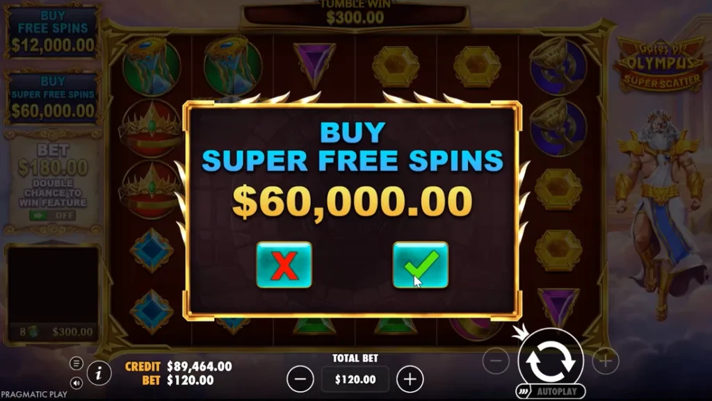 Gates of Olympus Super Scatter: Super Free Spins vásárlás