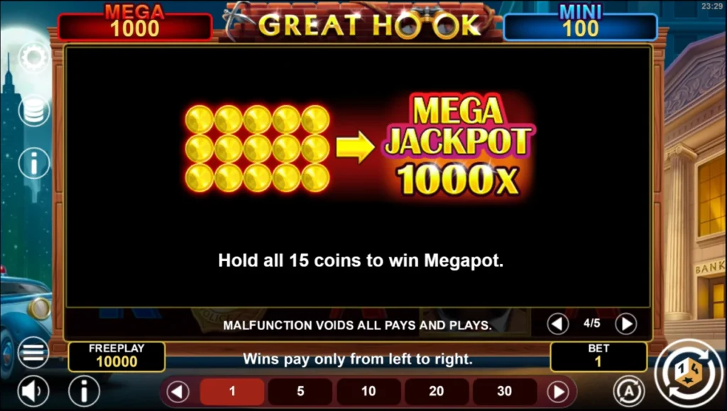 Great Hook mega jackpot ezerszeres nyeremény