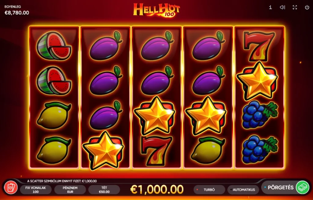 Hell Hot 100: négy Scatter csillag ezer kredit