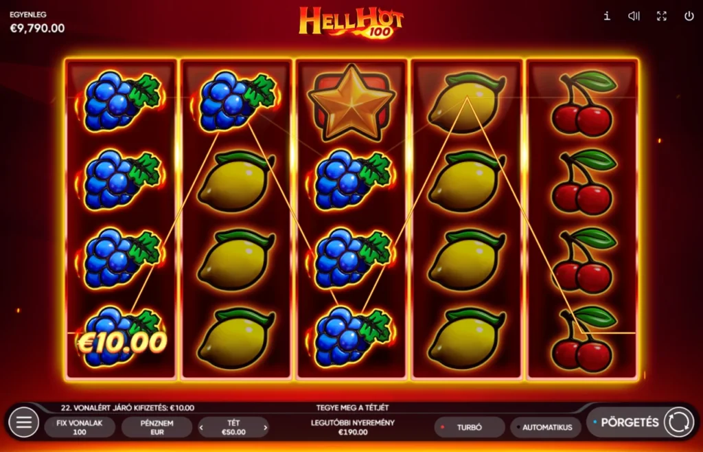 Hell Hot 100: szőlő vonalnyeremény nyolcadik pörgetés