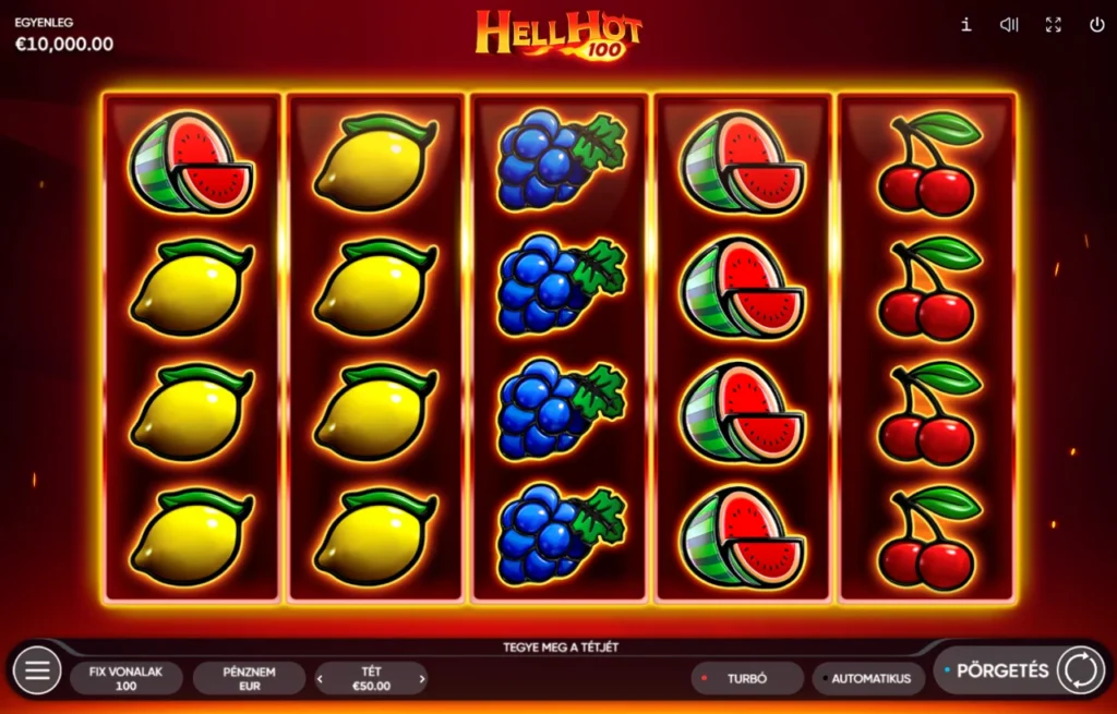 Hell Hot 100: teszt kezdő egyenleg tízezer kredit