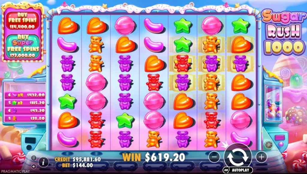 Sugar Rush 1000: cellaszorzó fürtnyeremény ötvenötödik kör