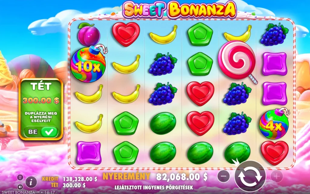 Sweet Bonanza: teszt végeredmény egyenleg