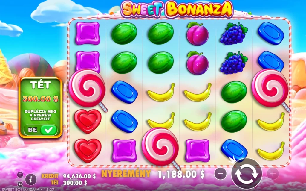 Sweet Bonanza: nyeremény negyvenhatodik pörgetés