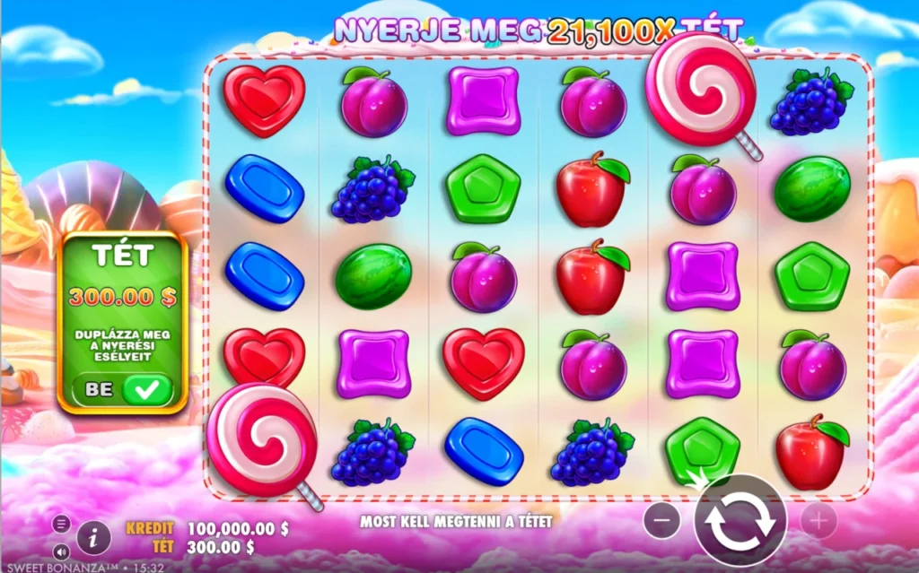 Sweet Bonanza: teszt kezdő egyenleg kockáztatott tét