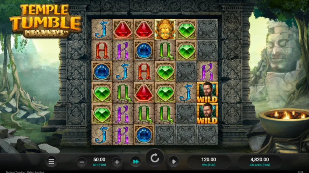 Temple Tumble Megaways: kis nyeremény két wild nyolcadik pörgetés