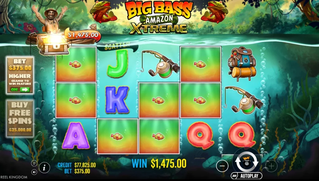 Big Bass Amazon Xtreme: a második háló 1475 kreditet gyűjtött össze