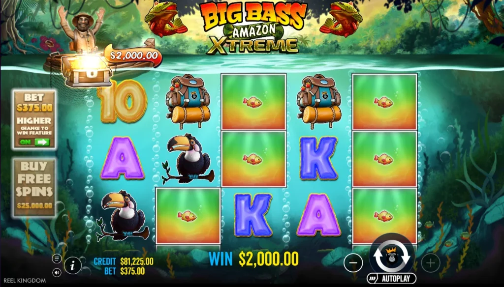 Big Bass Amazon Xtreme: a háló eredménye 2000 kredit a kincsesládában