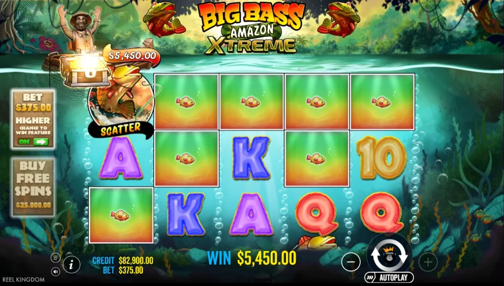 Big Bass Amazon Xtreme: harmadik háló a 79. pörgetésen, 5450 kredit