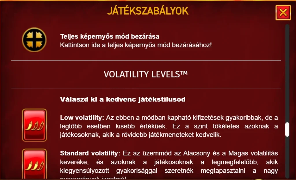 Hot Slot 777 Rubies: Volatility Levels három fokozata