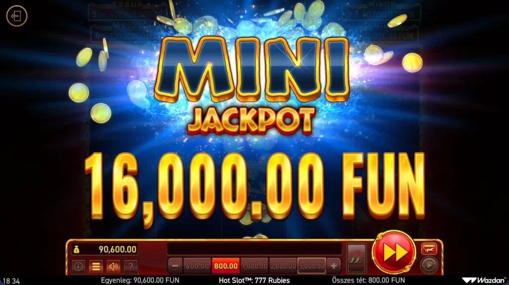 Hot Slot 777 Rubies: második MINI jackpot a 15. körben