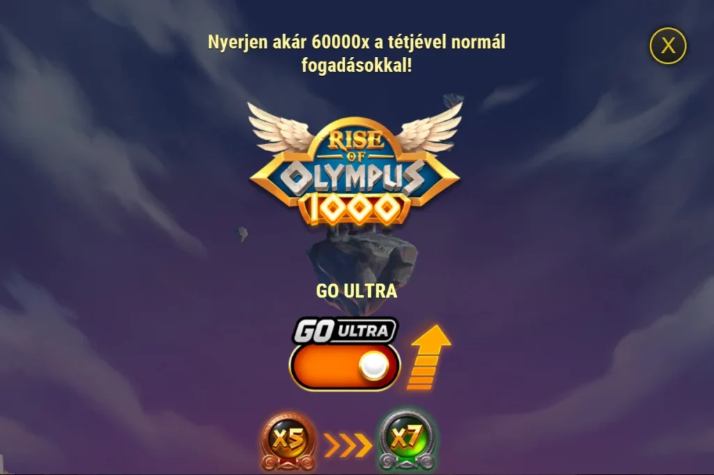 Rise of Olympus 1000: 60 000x-es plafon és a GO ULTRA kapcsoló