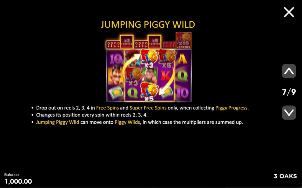 Super Sticky Piggy: Jumping Piggy Wild mozgása a tárcsákon