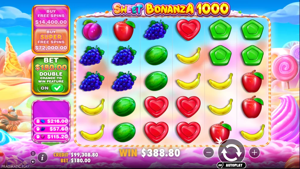 Sweet Bonanza 1000: korai nyeremény 388,80 kredit