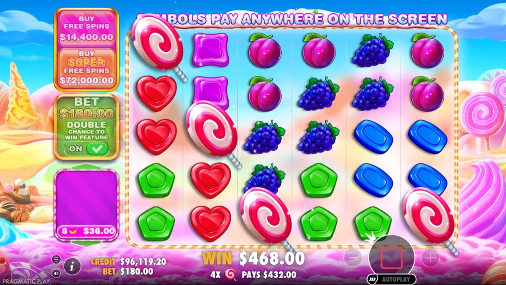 Sweet Bonanza 1000: négy nyalóka scatter a 93. pörgetésnél