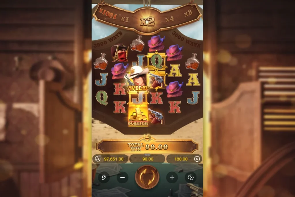 Wild Bounty Showdown: apró nyeremény, 90 kredit a 15. körben