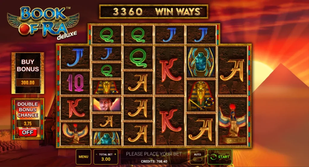Book of Ra deluxe Win Ways: záró egyenleg 708,40 kredit a 140. kör után